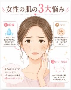 女性の肌の3大悩み
